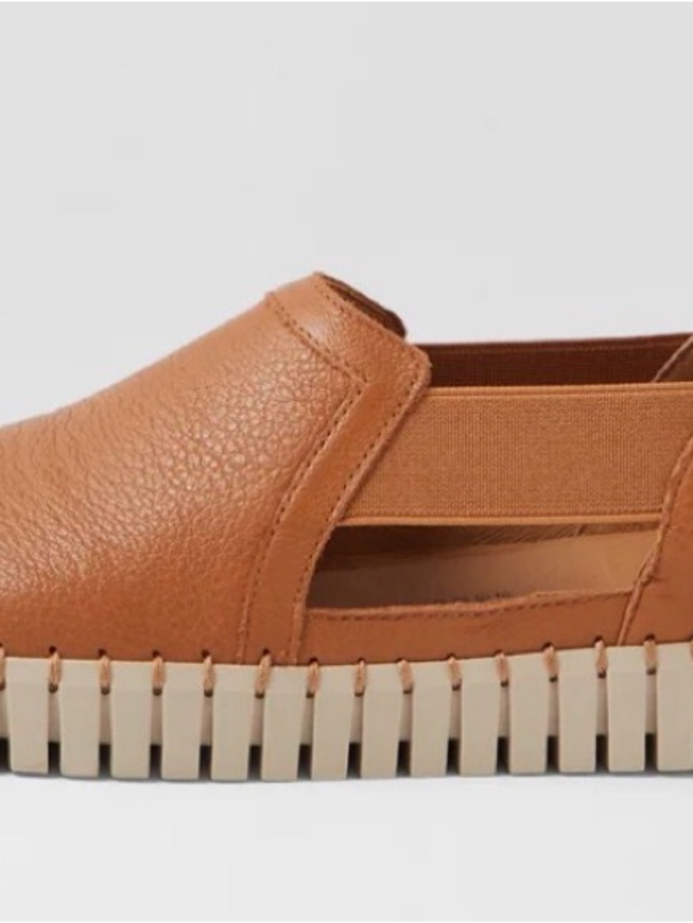 Women’s  Slip-On Leather Casual Shoe - Tan